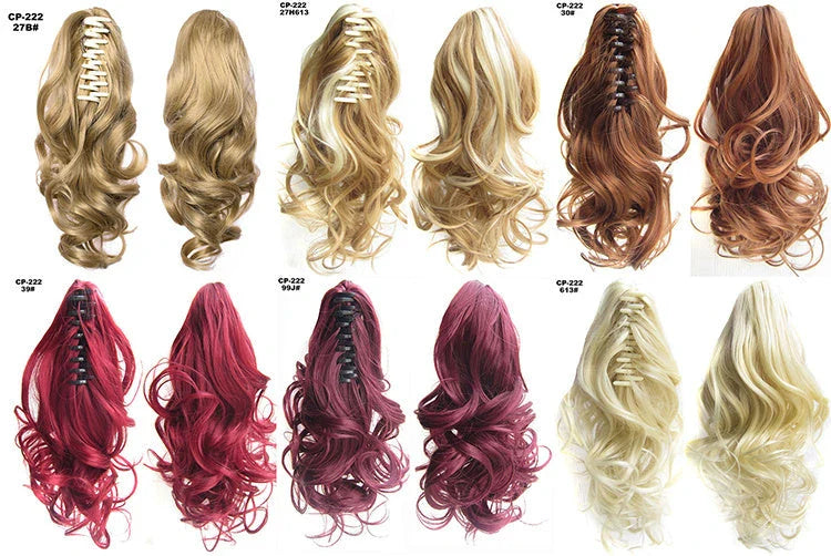 Stylish ponytail hair extension with natural-looking waves for a glamorous hairstyle