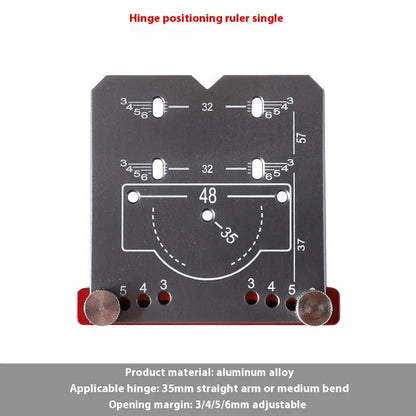 35mm hinge punch locator tool with adjustable margin marks for cabinet installation