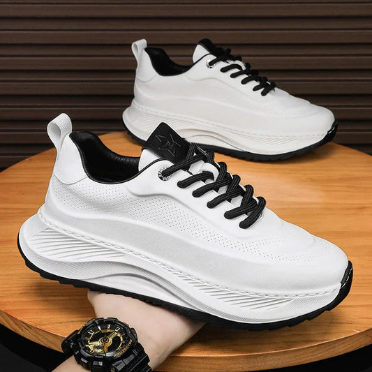Stylish thick-sole sneakers in various colors, featuring stitching details and a lace-up design for a customizable fit