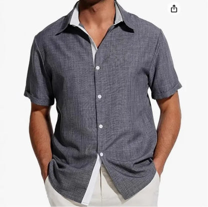 Men's short-sleeved floral print polyester shirt in matcha green colour