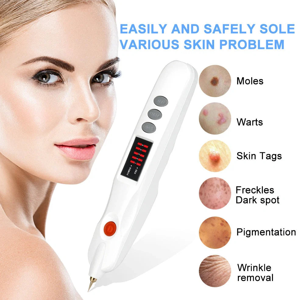White multifunctional beauty instrument with adjustable speed settings, approximately 15cm length