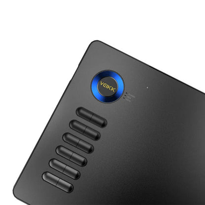 VEIKK A15 graphic drawing tablet with passive pen and pen pocket, 10x6 inch detection area, black colour.