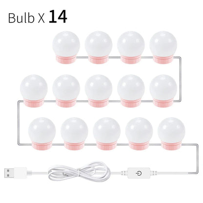 Adjustable Dimmable LED Mirror Light Bulb with Touch Control, Rotating Line, and Customisable Positioning