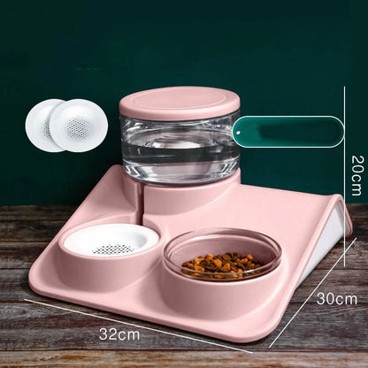 Automatic Feeder Water Fountain for pets with 1.8L capacity and non-plug-in design