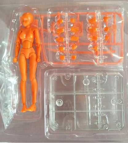 Articulated artist mannequin kit with interchangeable hands and accessories