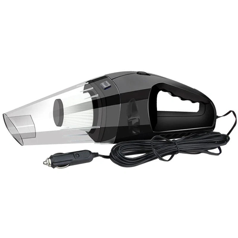 12V 120W Portable Handheld Car Vacuum Cleaner in orange, black, and blue