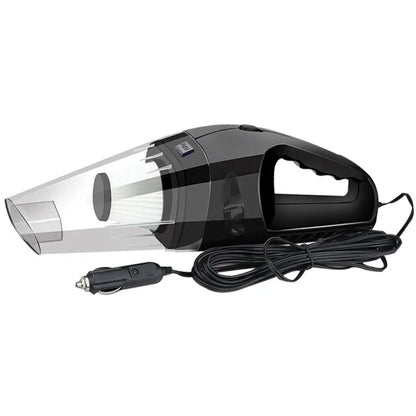 12V 120W Portable Handheld Car Vacuum Cleaner in orange, black, and blue
