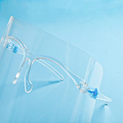 Close-up shot of the anti-fog and splash-resistant face mask in various colours, showcasing its head-mounted design and durable construction.