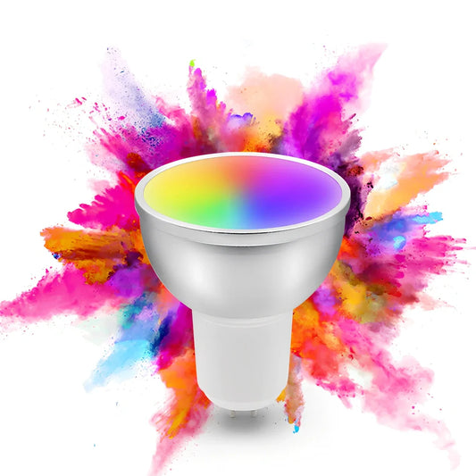 Compact 50mm diameter WIFI RGBWC LED bulb in aluminium with IP65 rating for 400 lumen output