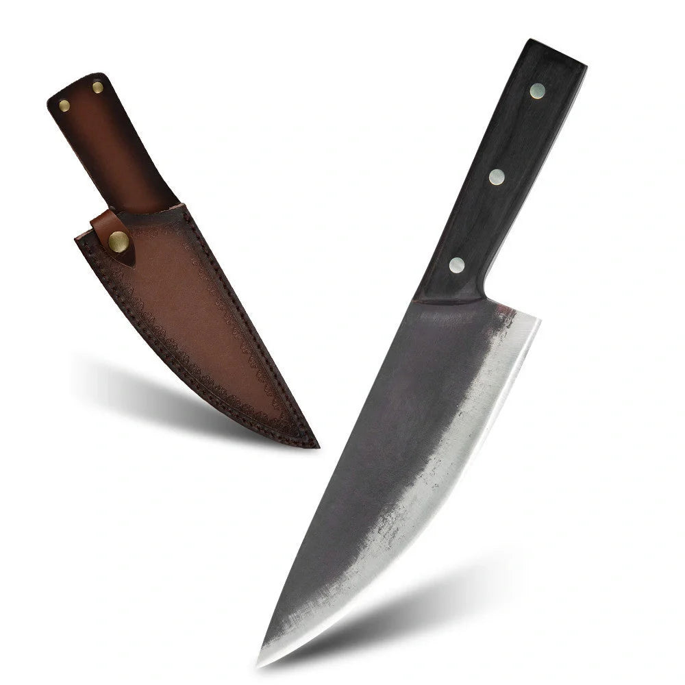 High carbon steel 8-inch butcher's bone picking knife with ergonomic handle