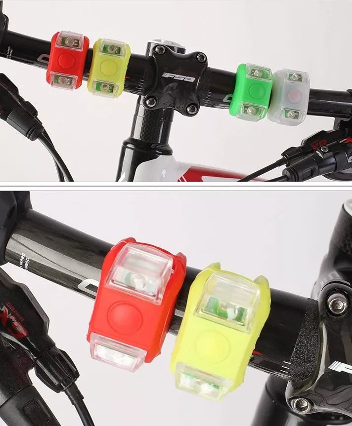 Mountain bike LED warning lights in high-elastic waterproof silicone for enhanced visibility