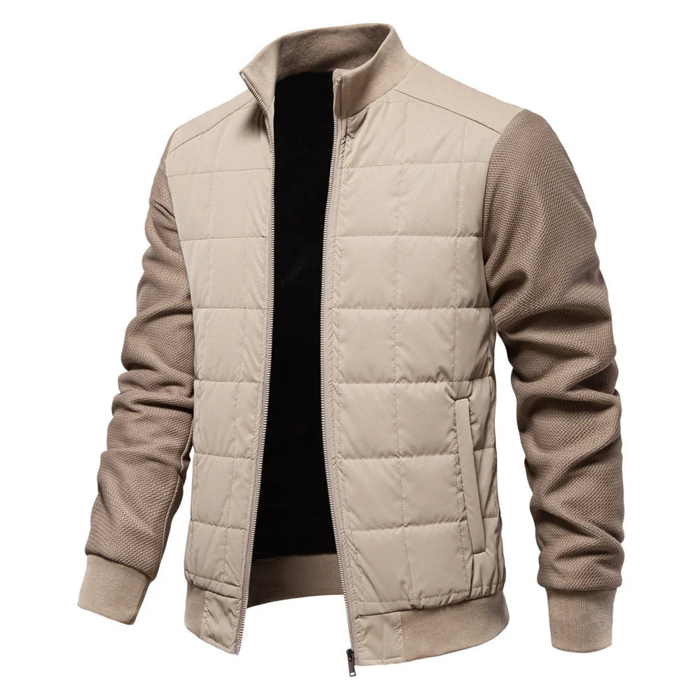 Men's Winter Stand Collar Stitched Zipper Jacket in various colours