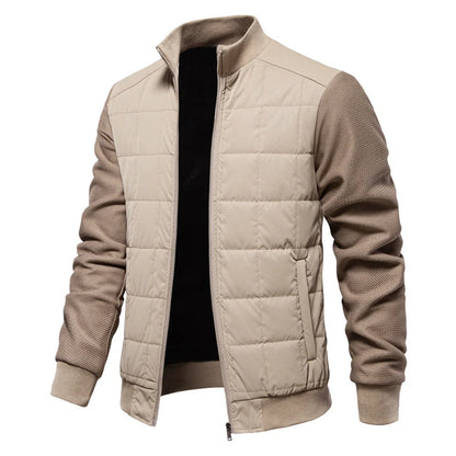 Men's Winter Stand Collar Stitched Zipper Jacket in various colours