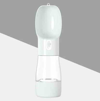 Traveling Out Portable Dog Water and Food Dispenser in pink, green, blue, and gray