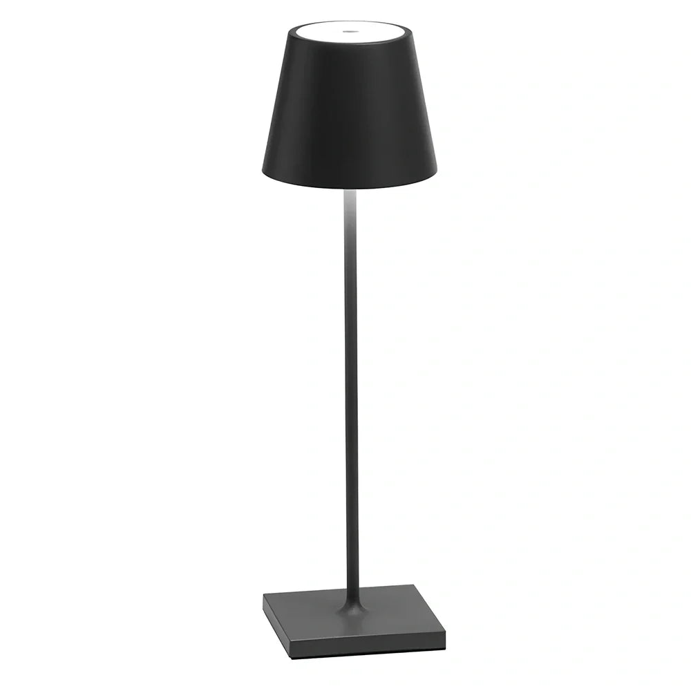 Black touch dimming wireless table lamp 38cm tall with 220 lumens output for outdoor use