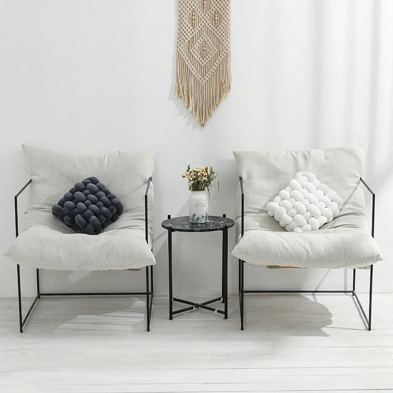 Creative Home Woven Square Plush Cushion in various colours with novel weaving design