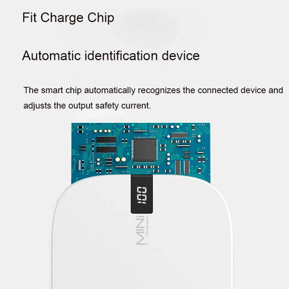 10000mAh mini power bank with digital display showing battery percentage