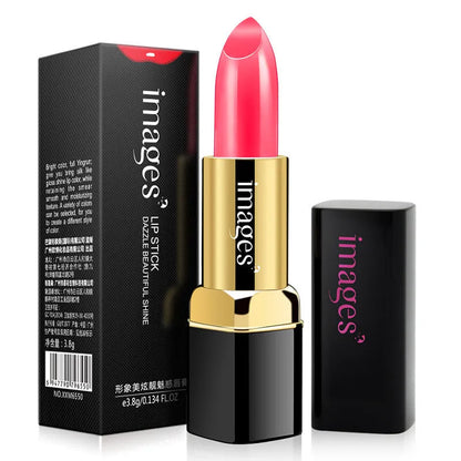 A tube of natural lipstick lip gloss in a choice of ten colours, showing a net weight of 3.8g.