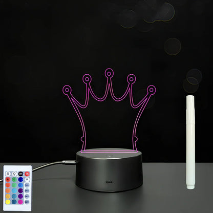 3D acrylic LED message board on black ABS base, 96cm x 40cm, with touch colourful lights and stylus