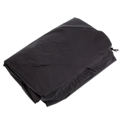 Premium heavy-duty outdoor grill cover made of durable 210D Oxford cloth with water-resistant silver coating and secure locking rope for all-weather protection