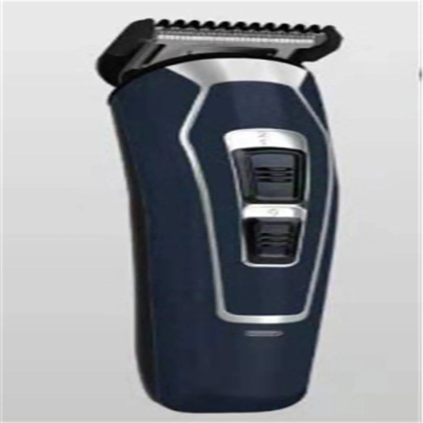 Dark blue rechargeable electric hair clipper with stainless steel cutting blades