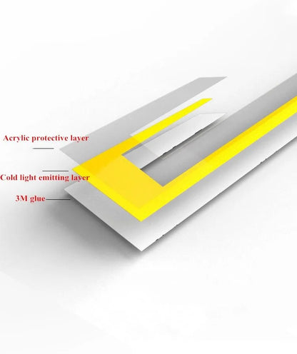 Motorcycle helmet EL cold light strip 380x35mm 3V with 3 modes, waterproof PVC, 3M adhesive, in blue red green white yellow.