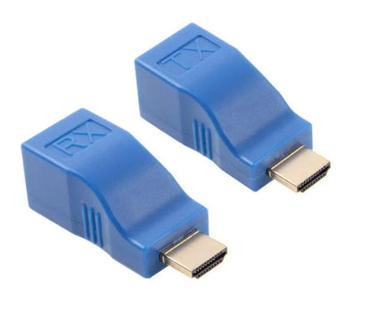 HDMI extender transmitter and receiver units for extending 1080P signals up to 30 metres using Cat-5e/6 cable