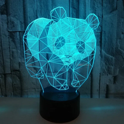 LED stereo night light with black ABS base and acrylic light panel showing multi-colour illumination