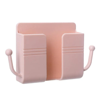 Wall-mounted PP storage box with non-marking stickers in Nordic blue, green, or pink.