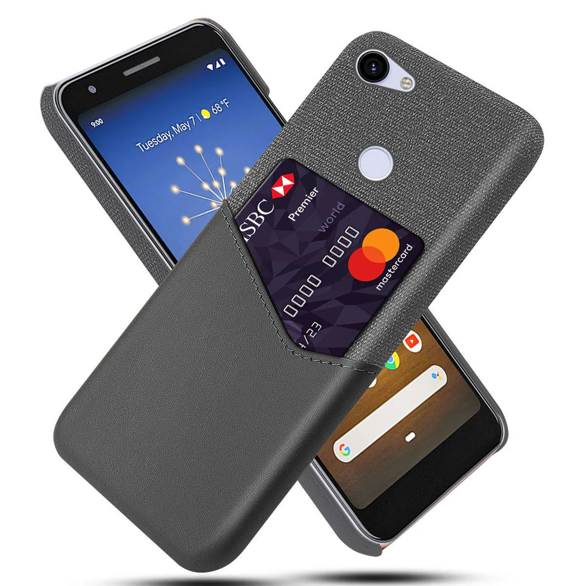 Leather mobile phone case for Google Pixel with waterproof and drop-resistant features in solid colour options