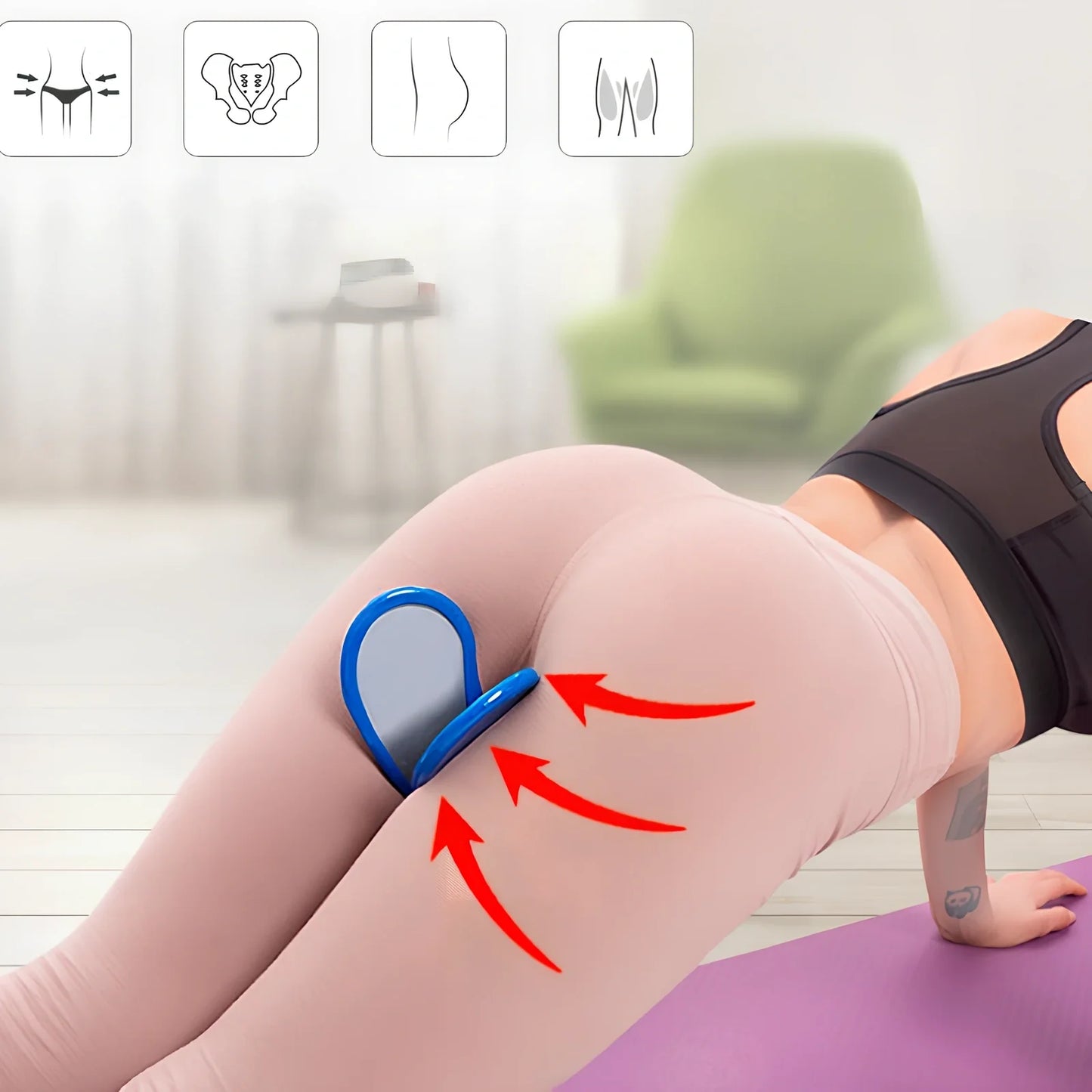 PVC and steel plate buttocks shaping clip for pelvic correction and muscle toning