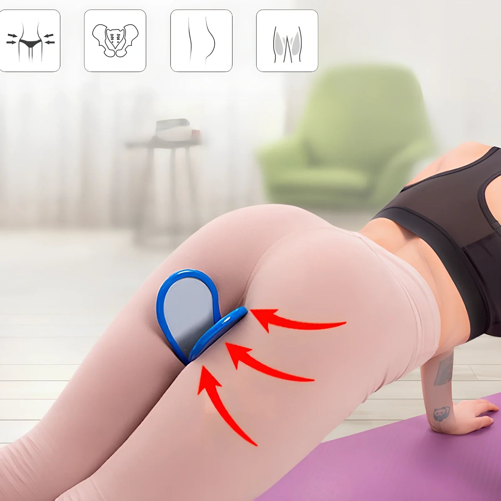 PVC and steel plate buttocks shaping clip for pelvic correction and muscle toning