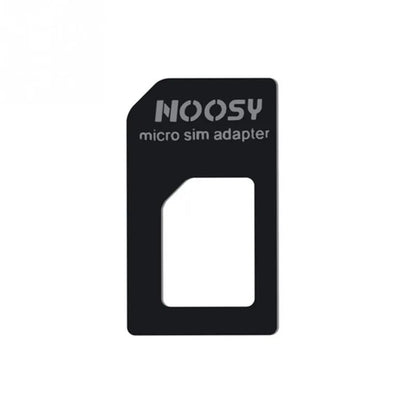 Three-piece SIM card adapter kit with storage case showing standard, micro and nano adapters