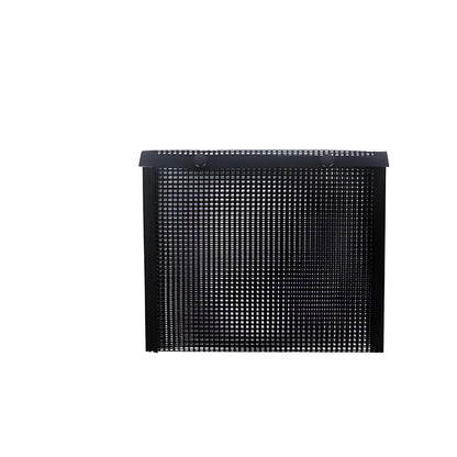 Black grill mesh bag with non-stick grid mat for BBQ cooking showing smoke-through design