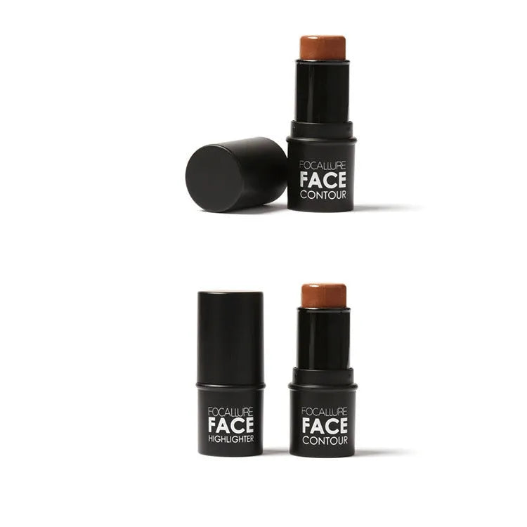Face contour highlighter cosmetic product shown in one of four available shades A, B, C, or D.