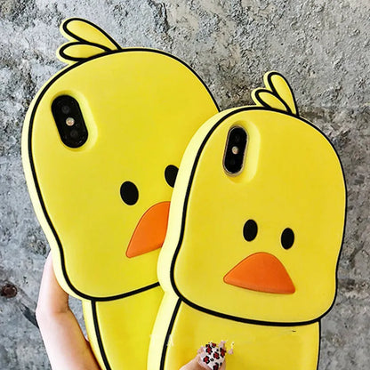 Green silicone iPhone case with animal cartoon design showing drop protection and waterproof features