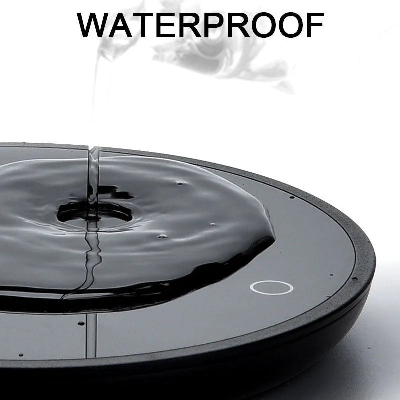 Coffee mug cup warmer for home and office use featuring Nordic full waterproof anti-leakage design with ABS and tempered glass construction measuring 12 x 1.3 cm with dual low and high temperature switch suitable for cups of any material