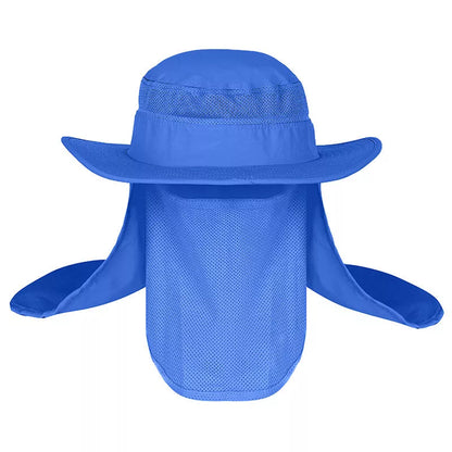 Fisherman's hat with wide brim for sun, water, and UV protection in various colours
