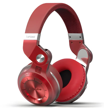 Bluedio T2 Plus Bluetooth wireless headphones in black, shown from the side.