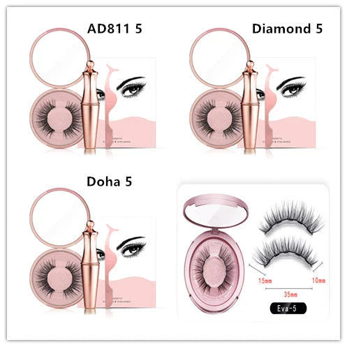 Magnetic Lash and Eyeliner Set with Premium Faux Mink Lashes, Magnetic Eyeliner, and Applicator Tools