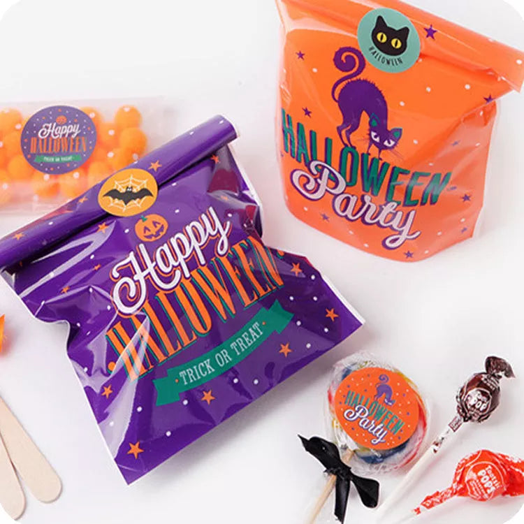Holy Festival Candy Bag Halloween in orange and dark purple, perfect for festive candy distribution