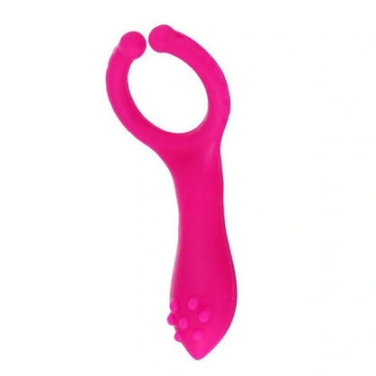 Electric G-point vibrator masturbation stick in rose red with silicone body
