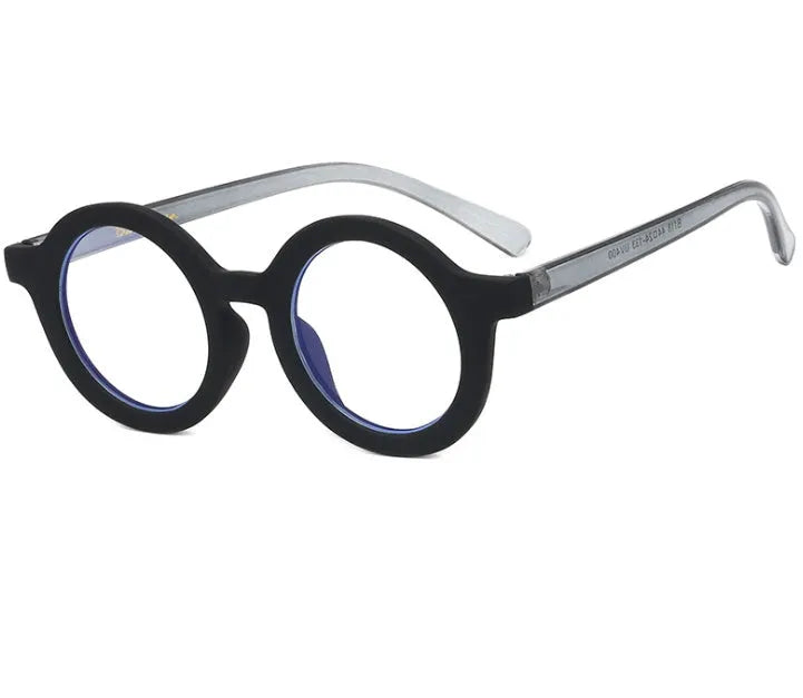 Retro round frame glasses in six colours with UV400 and anti-blue light protection
