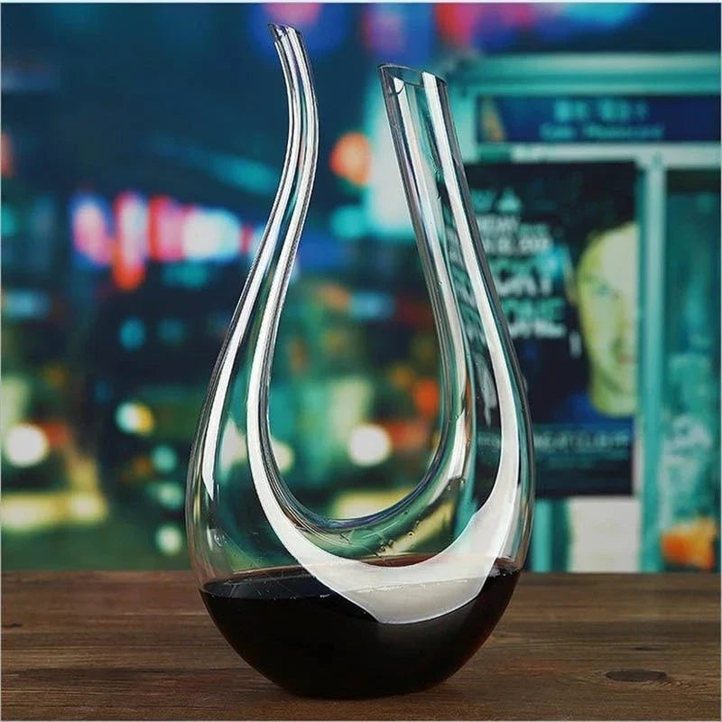Premium crystal wine decanter with built-in pourer for effortless wine service and enhanced flavor profile
