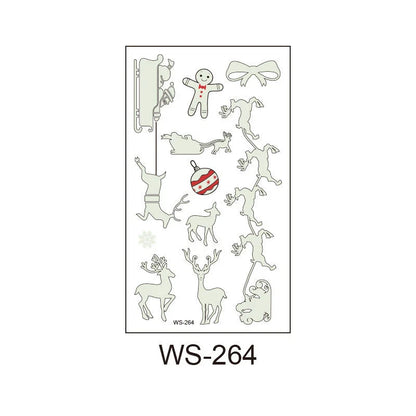 Glowing Christmas Santa Claus tattoo stickers in various festive designs