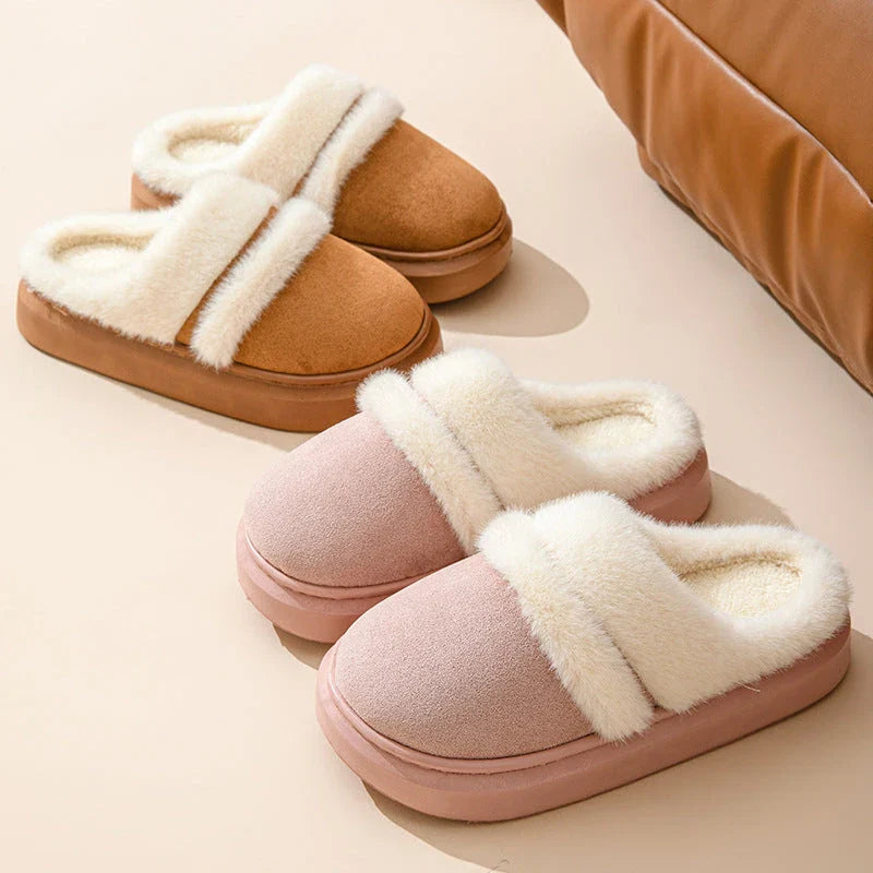 Cozy cotton slippers for women with plush lining, non-slip sole, and cartoon-inspired patterns in various colors