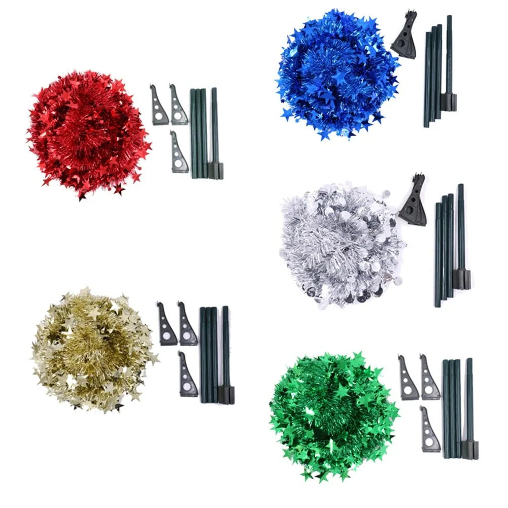 Collapsible artificial Christmas tree with sequin detailing in festive colours
