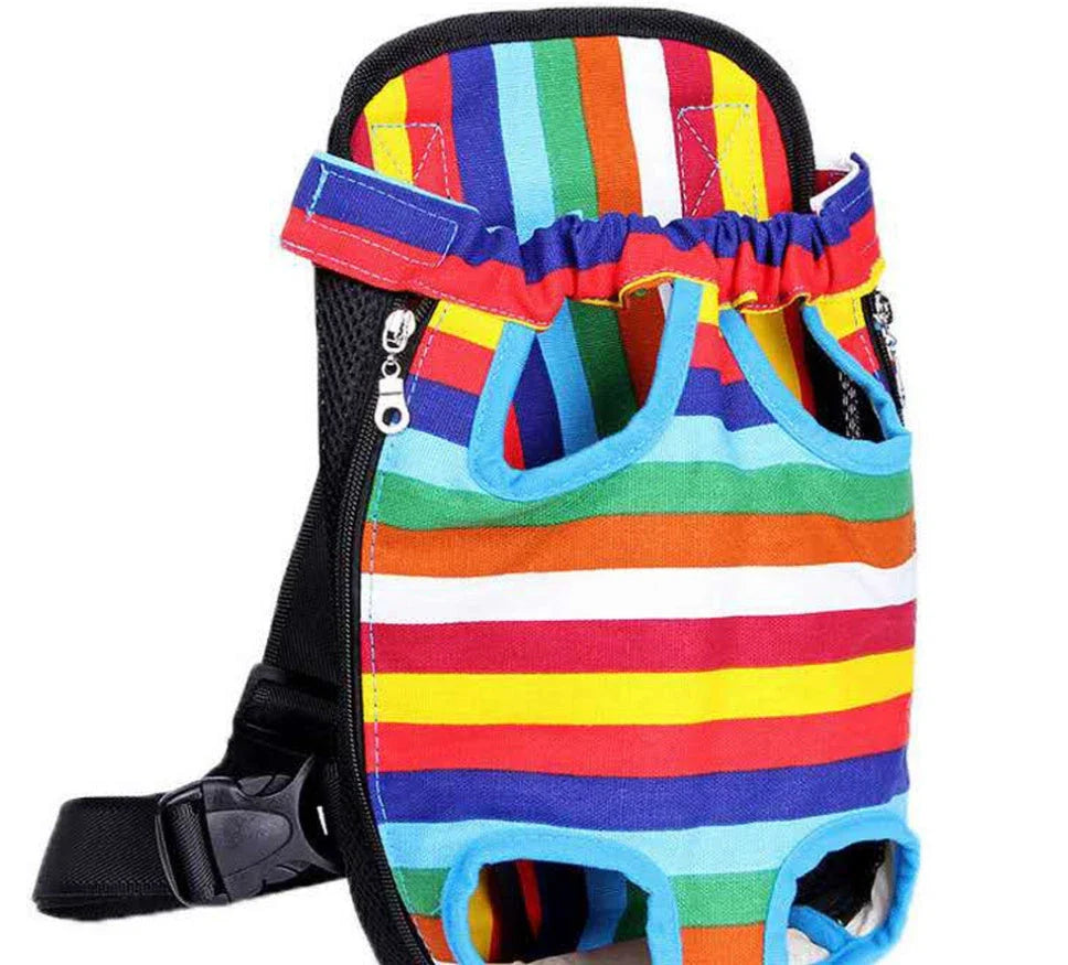 Versatile pet carrier backpack made of breathable mesh material for dogs in various sizes and colors