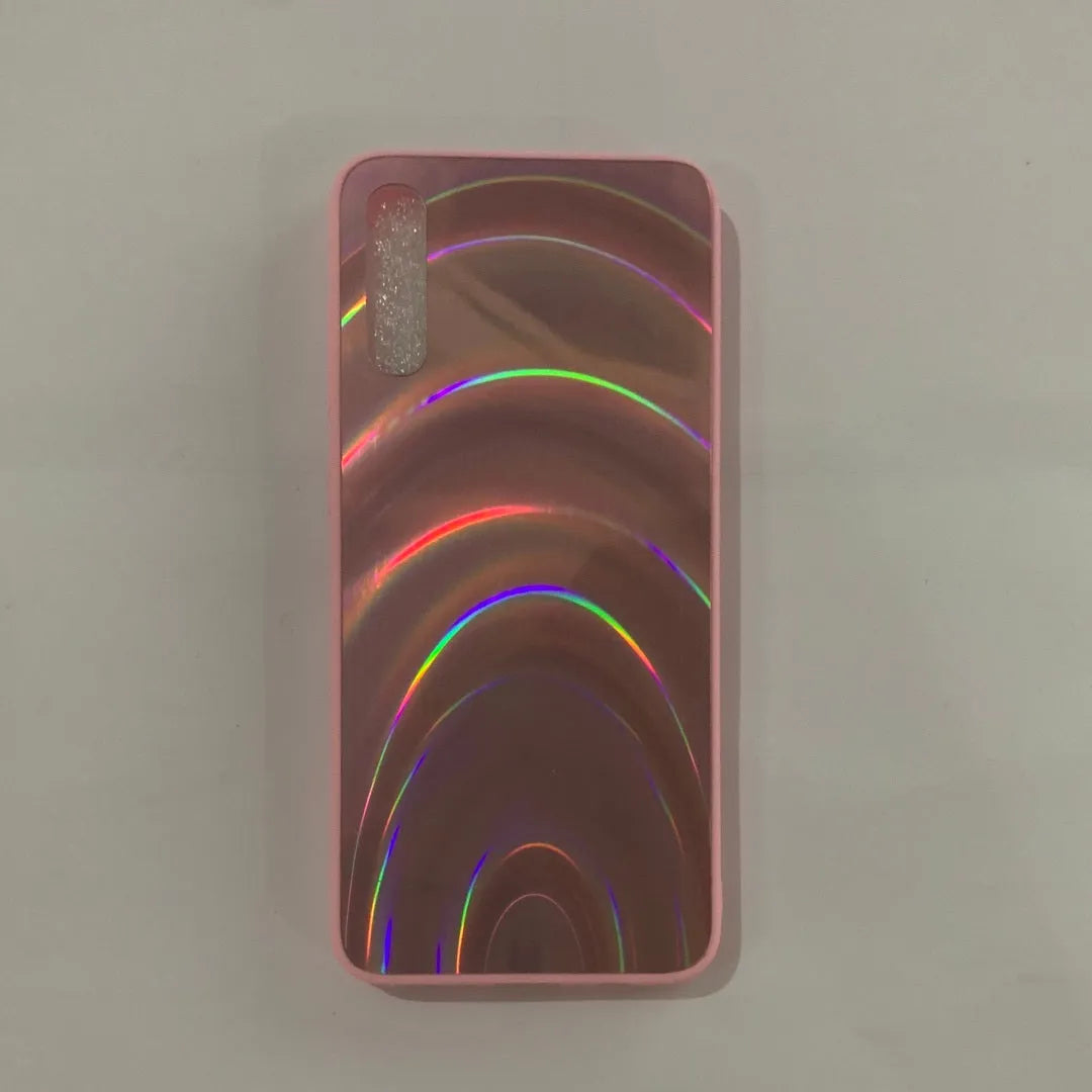 Rainbow mirror glitter phone case with slim-fit TPU PC acrylic back cover and precise cutouts