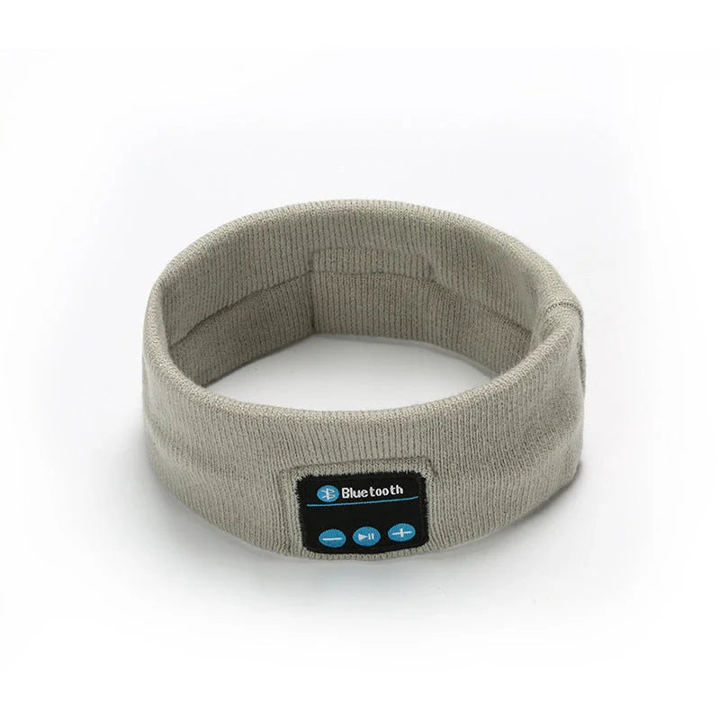 Wireless Bluetooth headband in multiple colours, featuring knitted fabric, built-in microphone and long-lasting battery for outdoor fitness and yoga activities.